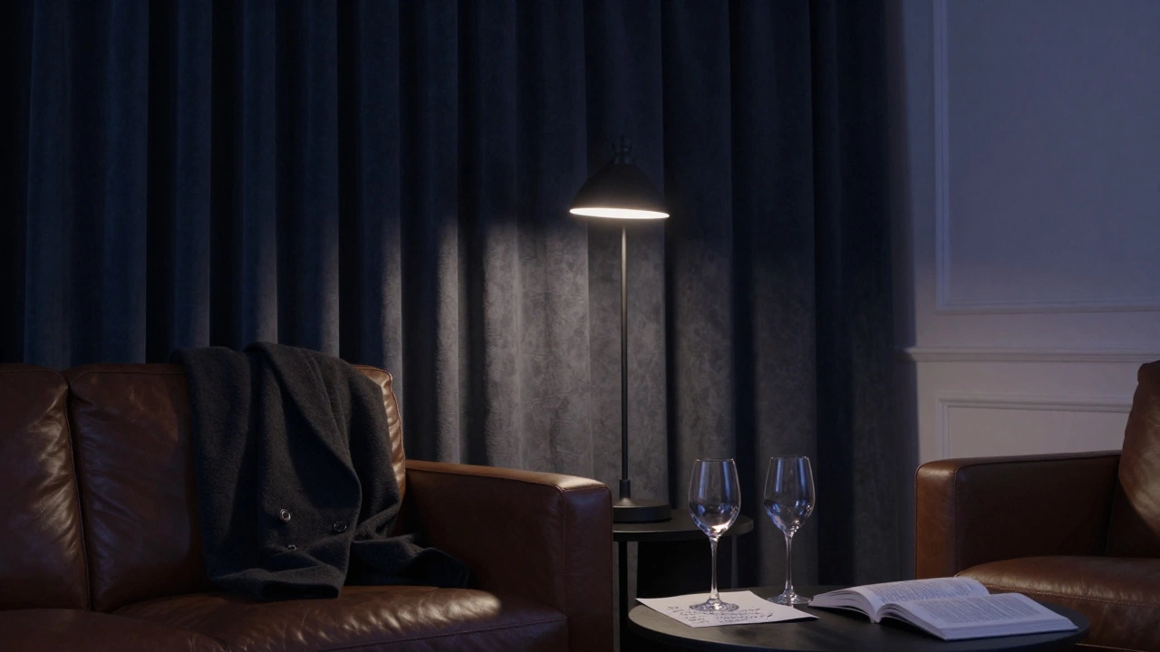 An intimate, unoccupied London apartment interior suggesting a private, trusted encounter.